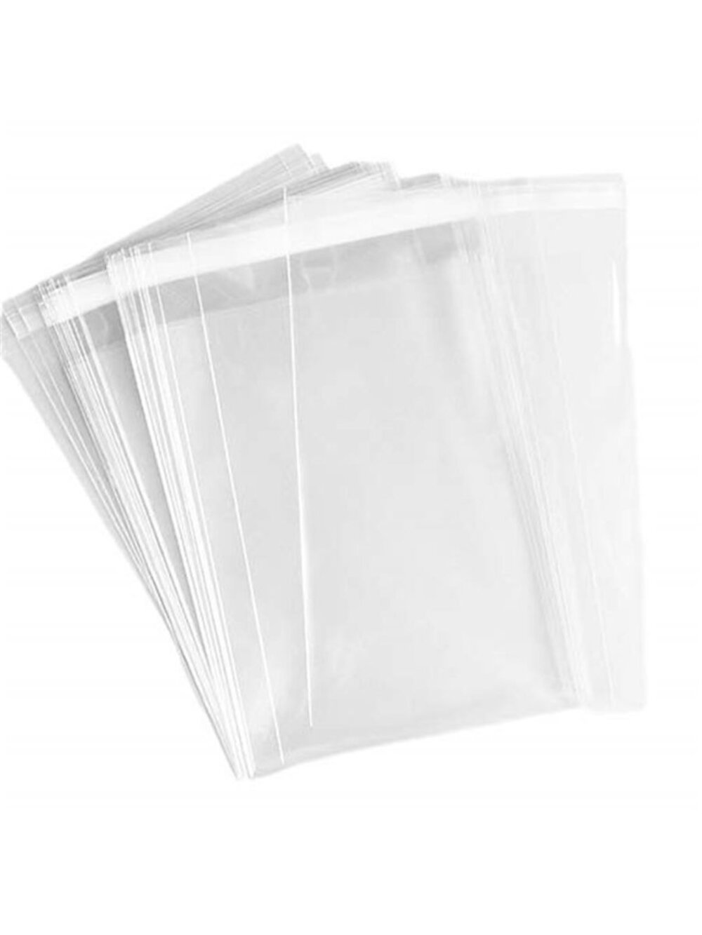 Delatanus 150 Pcs 5-1/2'' x 7-1/2'' Clear Cellophane Cello Bags,Thick Greeting